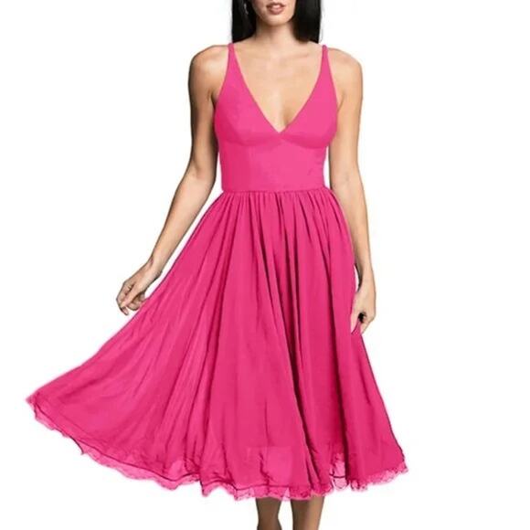 Dress the Population Alicia Dress in Bright Fucshia Pink, Wedding  Guest, Medium - Picture 1 of 9